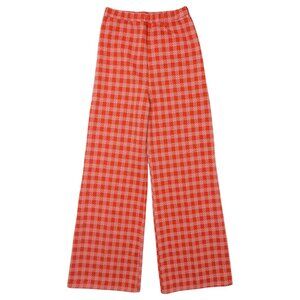 Vintage 70s Pykettes Orange Checkered Bell Bottom Pants